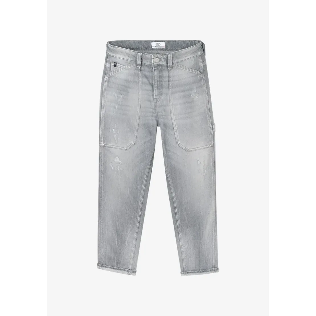 Le Temps des CerisesJeans loose, large 400/60 girlfriend taille haute, 7/8ème gris Ava