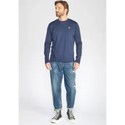 Le Temps des CerisesJeans loose, large 1998, 7/8ème bleu en coton Luca