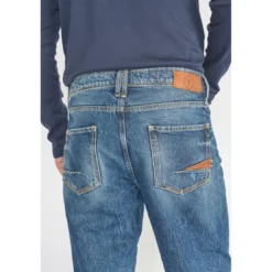 Le Temps des CerisesJeans loose, large 1998, 7/8ème bleu en coton Luca