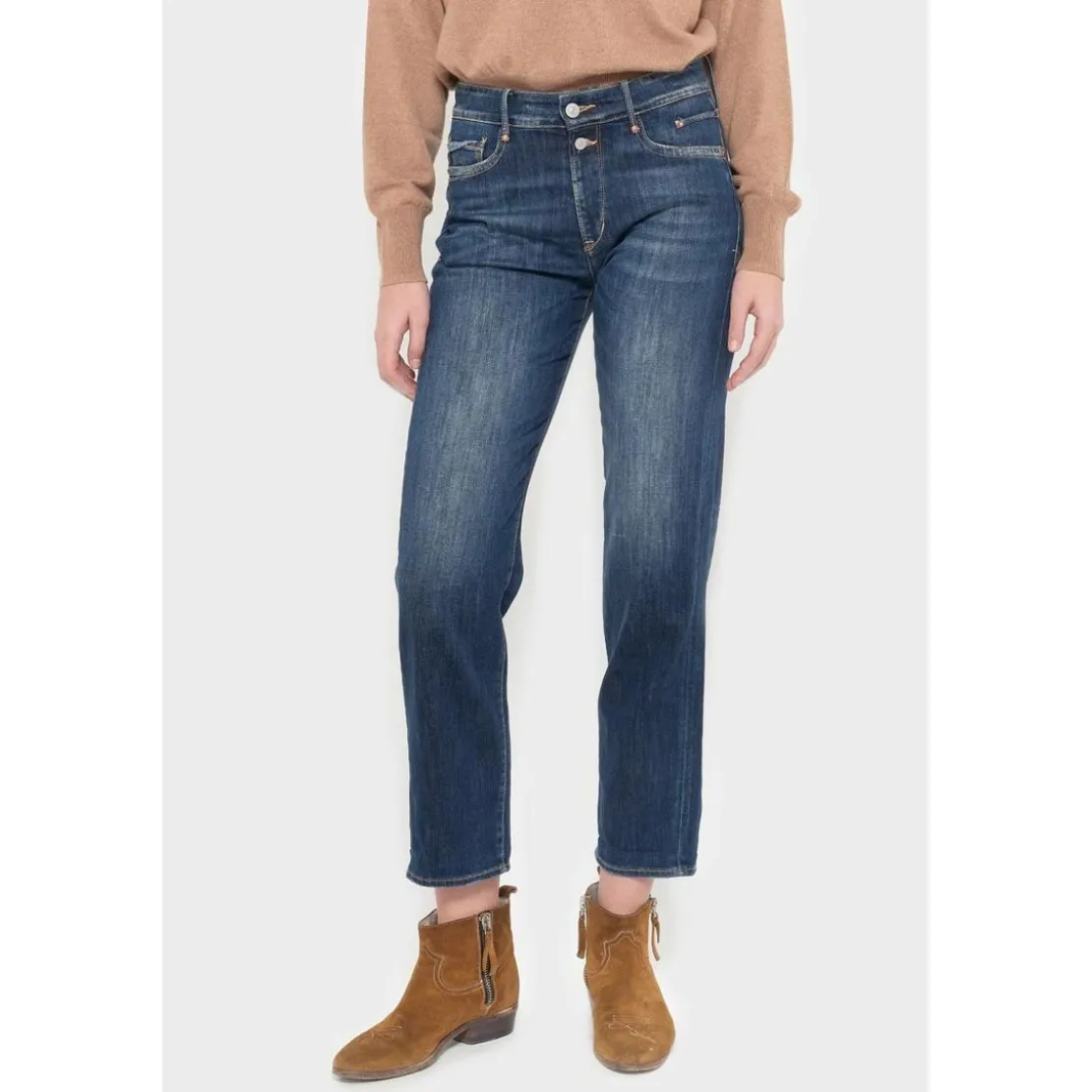 Le Temps des CerisesJeans mom 400/18, 7/8ème bleu en coton Dee