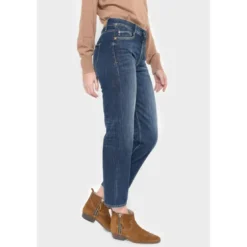 Le Temps des CerisesJeans mom 400/18, 7/8ème bleu en coton Dee
