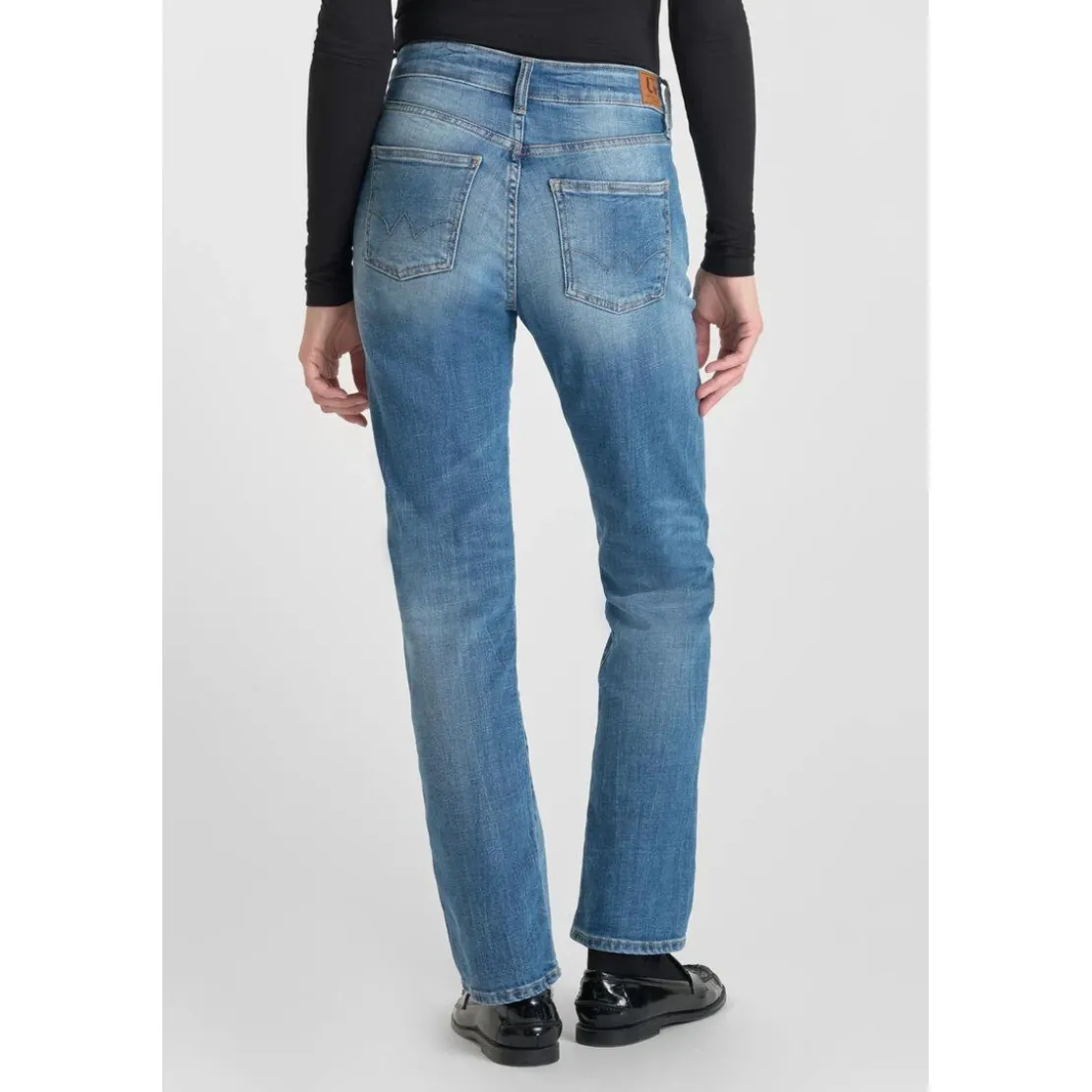 Le Temps des CerisesJeans mom , 7/8ème bleu en coton Lola