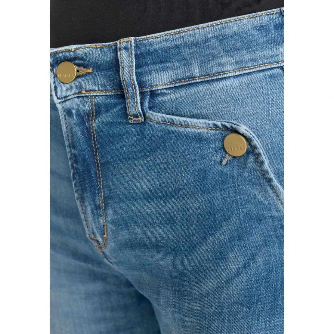 Le Temps des CerisesJeans mom , 7/8ème bleu en coton Lola