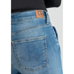 Le Temps des CerisesJeans mom , 7/8ème bleu en coton Lola