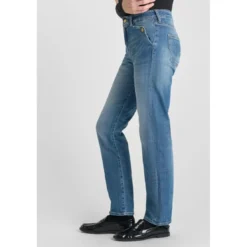 Le Temps des CerisesJeans mom , 7/8ème bleu en coton Lola