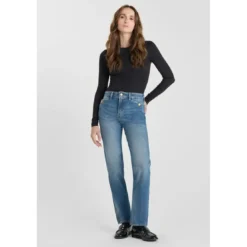 Le Temps des CerisesJeans mom , 7/8ème bleu en coton Lola