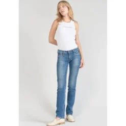 Le Temps des CerisesJeans push-up regular, droit PULP, longueur 34 bleu en coton Ana