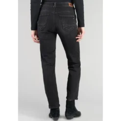 Le Temps des CerisesJeans push-up regular, droit taille haute PULP, 7/8ème noir en coton
