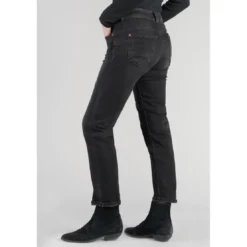 Le Temps des CerisesJeans push-up regular, droit taille haute PULP, 7/8ème noir en coton