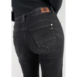 Le Temps des CerisesJeans push-up regular, droit taille haute PULP, 7/8ème noir en coton