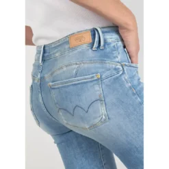 Le Temps des CerisesJeans push-up slim PULP, longueur 34 bleu en coton Clara