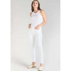 Le Temps des CerisesJeans push-up slim taille haute PULP, 7/8ème blanc en coton