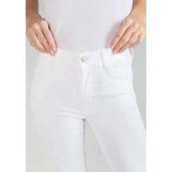Le Temps des CerisesJeans push-up slim taille haute PULP, 7/8ème blanc en coton