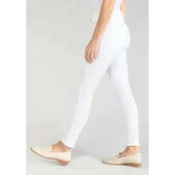 Le Temps des CerisesJeans push-up slim taille haute PULP, 7/8ème blanc en coton