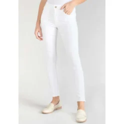 Le Temps des CerisesJeans push-up slim taille haute PULP, 7/8ème blanc en coton
