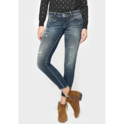 Le Temps des CerisesJeans push-up slim PULP, 7/8ème bleu en coton Agnes