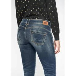 Le Temps des CerisesJeans push-up slim PULP, 7/8ème bleu en coton Agnes