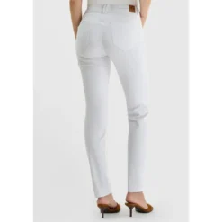 Le Temps des CerisesJeans push-up droite taille haute PULP, longueur 34 blanc Bea en coton