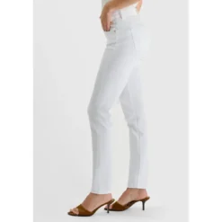 Le Temps des CerisesJeans push-up droite taille haute PULP, longueur 34 blanc Bea en coton