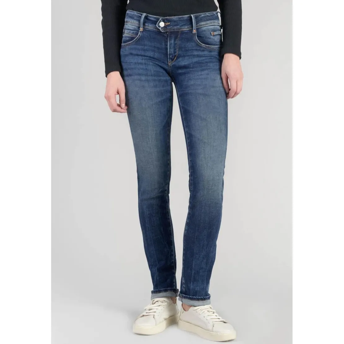 Le Temps des CerisesJeans push-up droit PULP bleu en coton