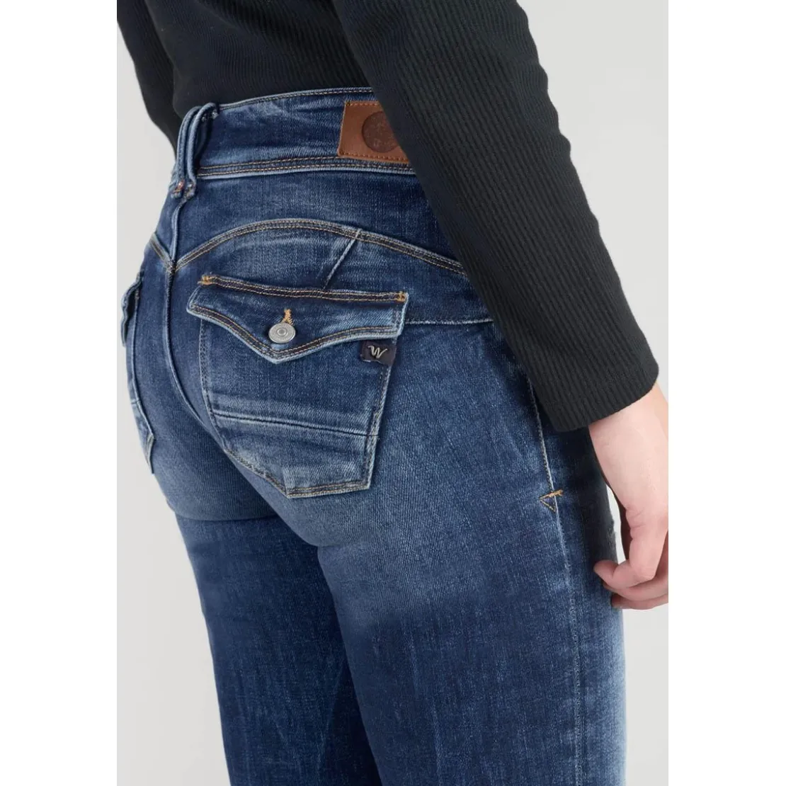Le Temps des CerisesJeans push-up droit PULP bleu en coton