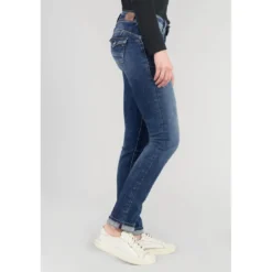 Le Temps des CerisesJeans push-up droit PULP bleu en coton