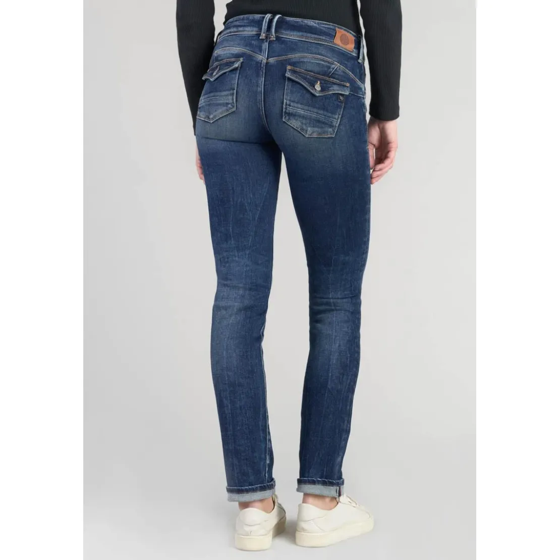 Le Temps des CerisesJeans push-up droit PULP bleu en coton