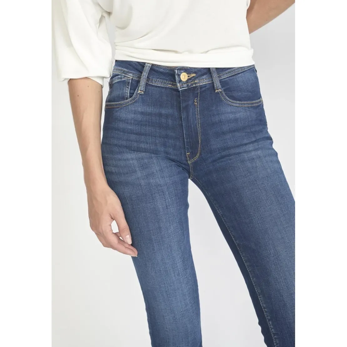 Le Temps des CerisesJeans push-up slim taille haute PULP, longueur 34 bleu Jade