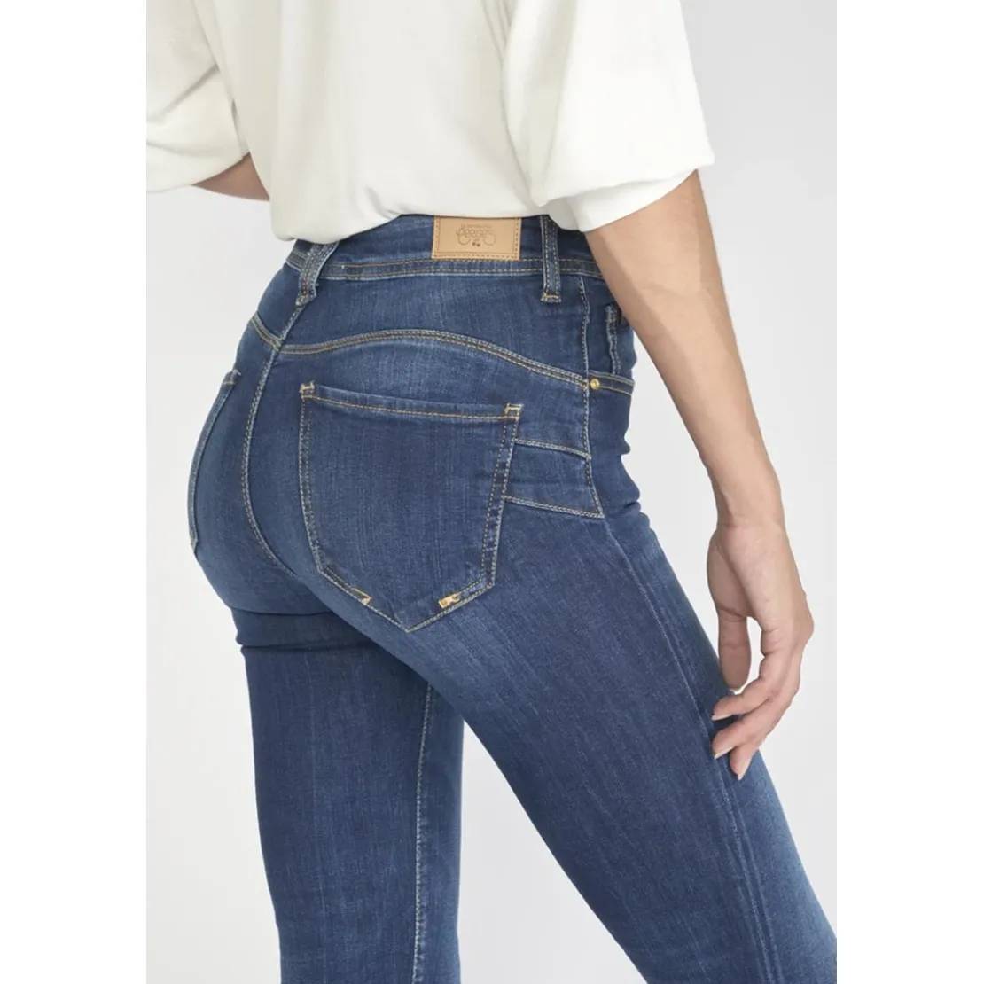 Le Temps des CerisesJeans push-up slim taille haute PULP, longueur 34 bleu Jade