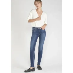 Le Temps des CerisesJeans push-up slim taille haute PULP, longueur 34 bleu Jade