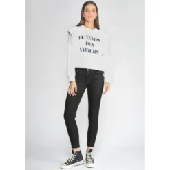 Le Temps des CerisesJeans push-up slim taille haute PULP, 7/8ème noir en coton Wren