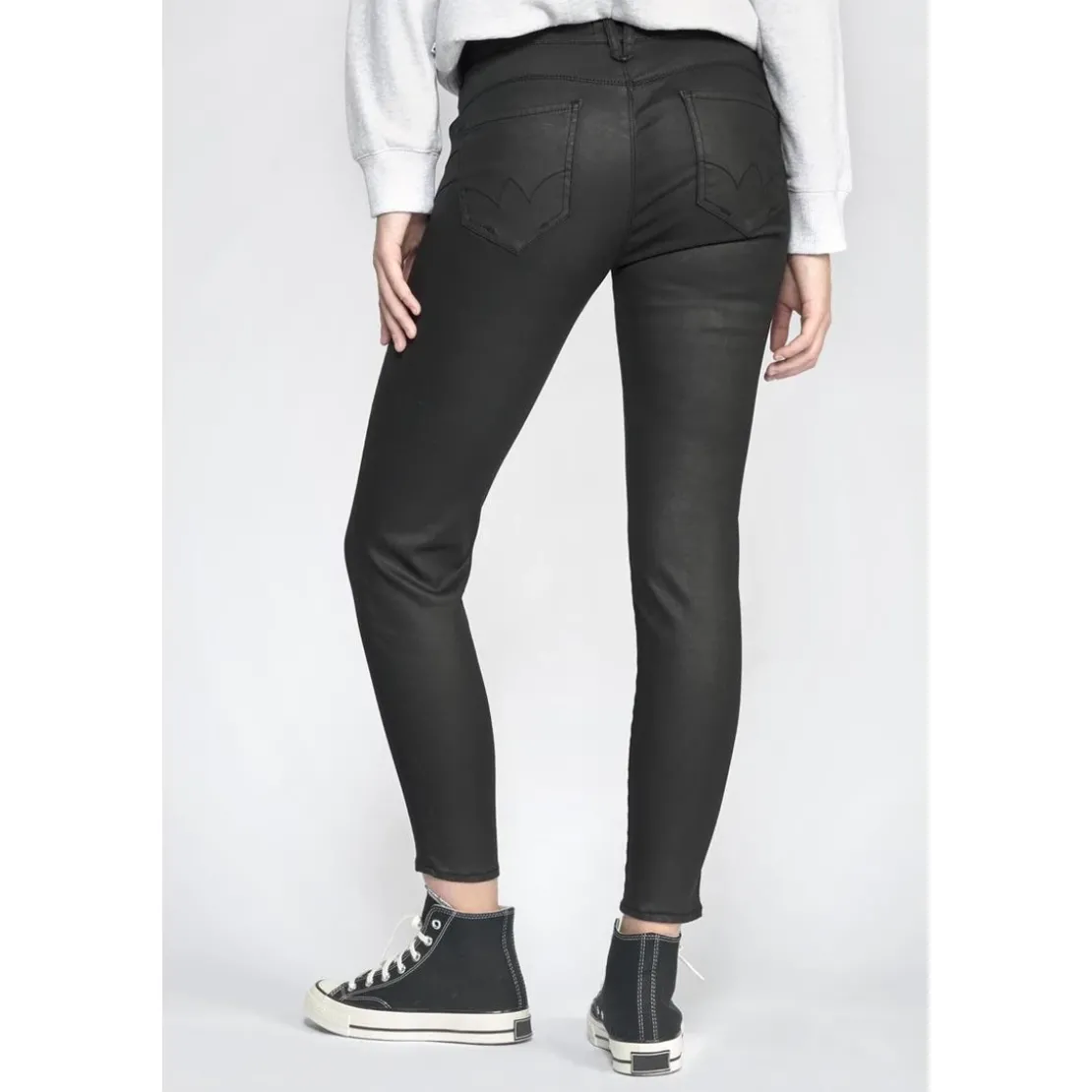 Le Temps des CerisesJeans push-up slim taille haute PULP, 7/8ème noir en coton Wren