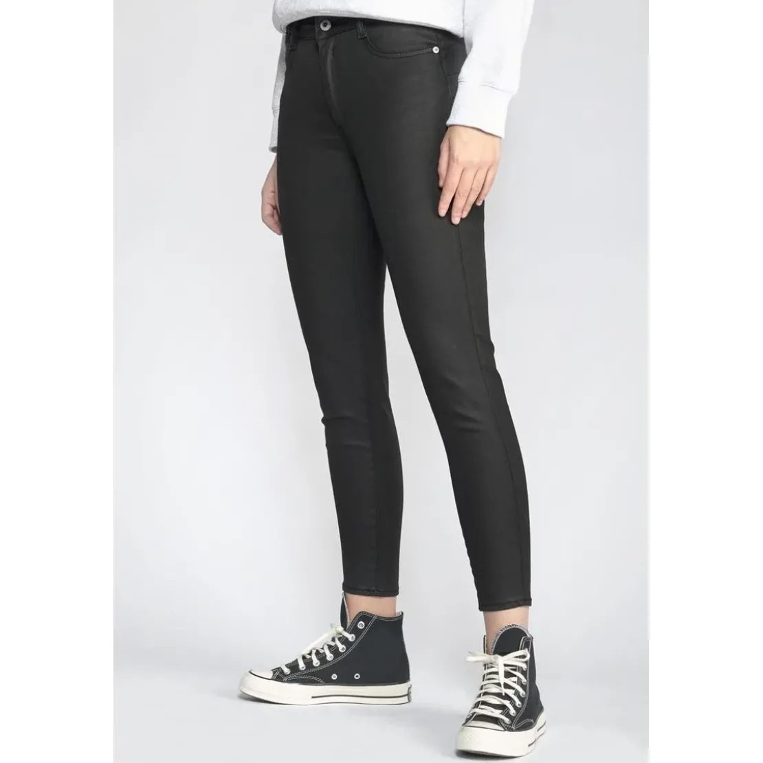 Le Temps des CerisesJeans push-up slim taille haute PULP, 7/8ème noir en coton Wren