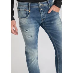 Le Temps des CerisesJeans regular, droit 800/12, longueur 33 bleu en coton Ezra