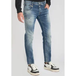 Le Temps des CerisesJeans regular, droit 800/12, longueur 33 bleu en coton Ezra