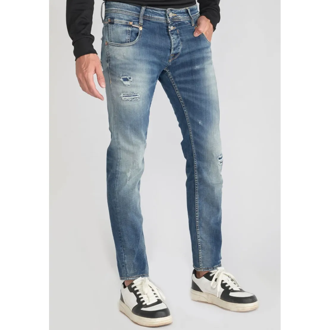 Le Temps des CerisesJeans regular, droit 800/12, longueur 33 bleu en coton Ezra