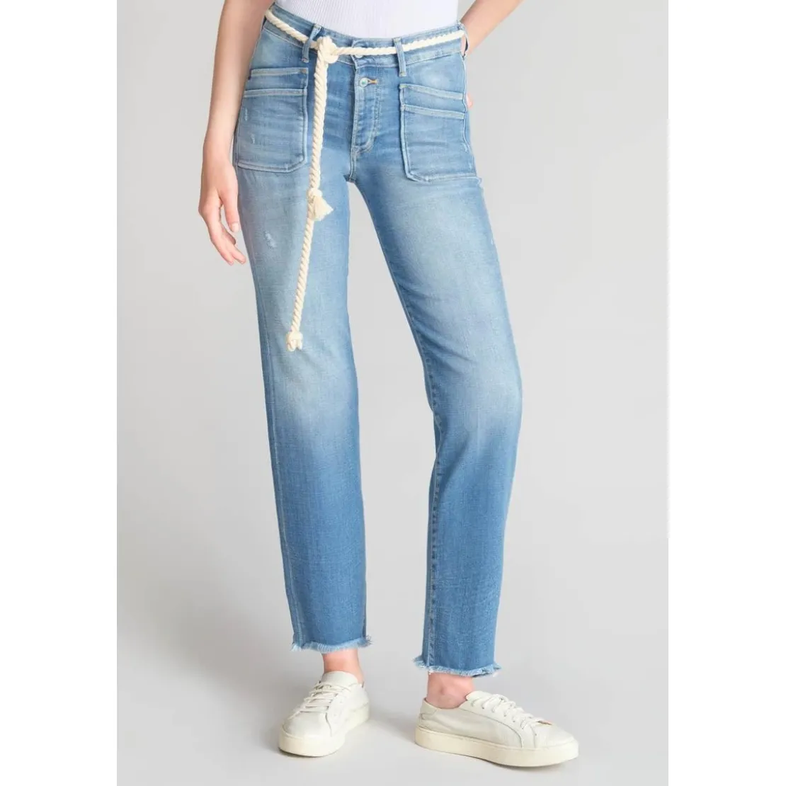 Le Temps des CerisesJeans regular, droit pricilia, 7/8ème bleu Fleur