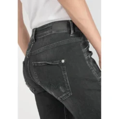 Le Temps des CerisesJeans regular, droit pricilia, 7/8ème noir en coton
