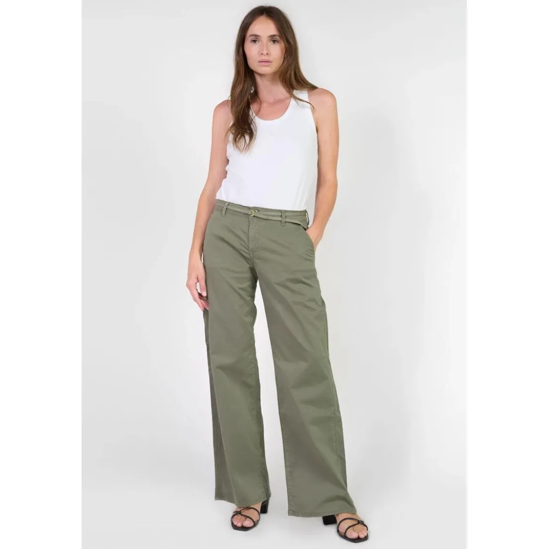 Le Temps des CerisesPantalon flare TAHIS kaki Lola