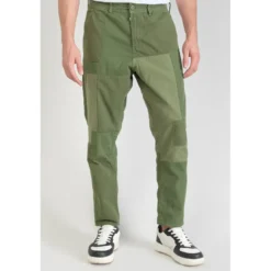 Le Temps des CerisesPantalon loose, large MISTER vert en coton