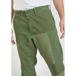 Le Temps des CerisesPantalon loose, large MISTER vert en coton