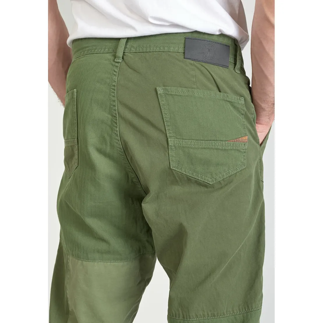 Le Temps des CerisesPantalon loose, large MISTER vert en coton