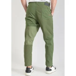 Le Temps des CerisesPantalon loose, large MISTER vert en coton