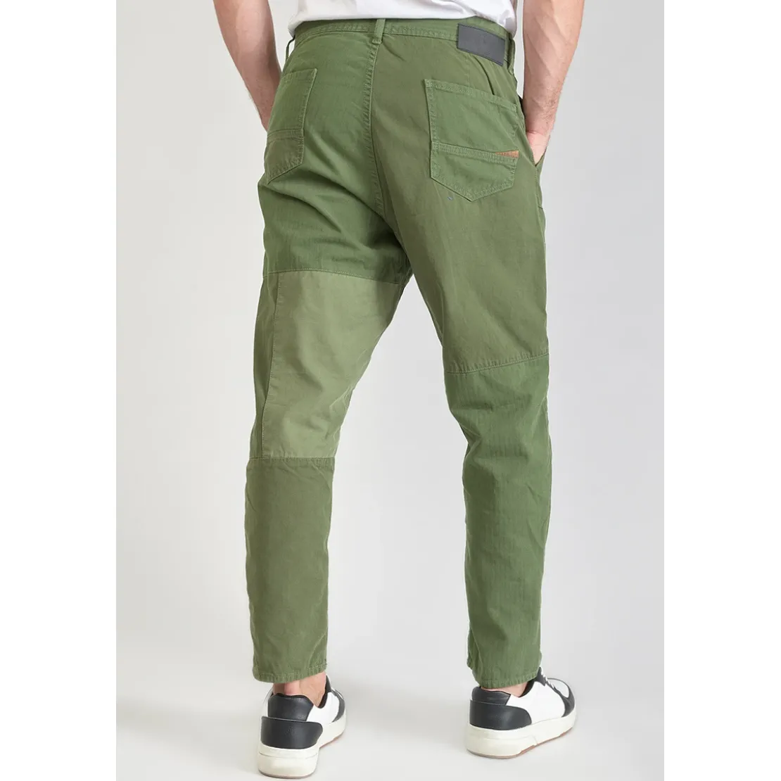 Le Temps des CerisesPantalon loose, large MISTER vert en coton