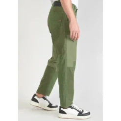 Le Temps des CerisesPantalon loose, large MISTER vert en coton