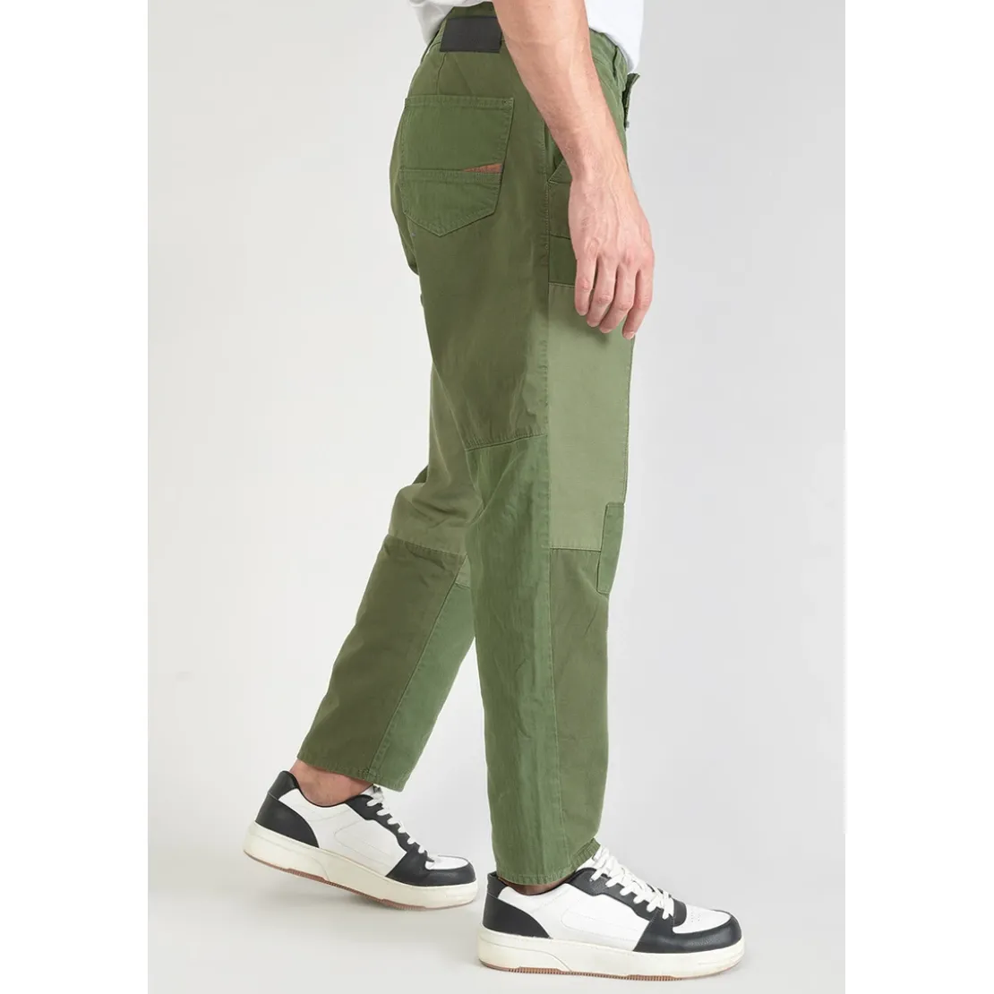 Le Temps des CerisesPantalon loose, large MISTER vert en coton