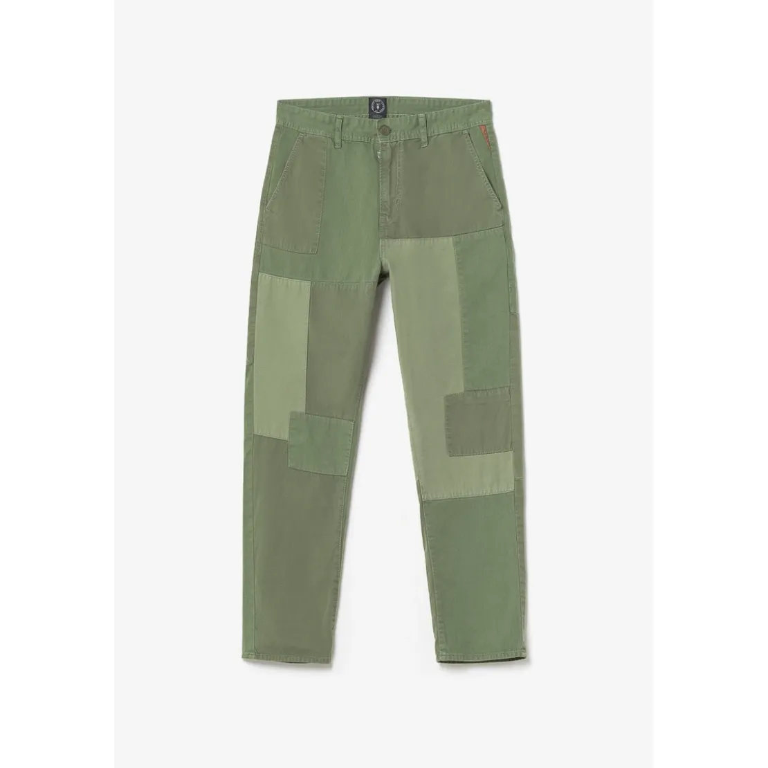 Le Temps des CerisesPantalon loose, large MISTER vert en coton
