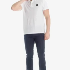 Le Temps des CerisesPantalon chino slim Jas marine blanc en coton