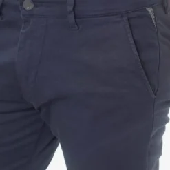 Le Temps des CerisesPantalon chino slim Jas marine blanc en coton