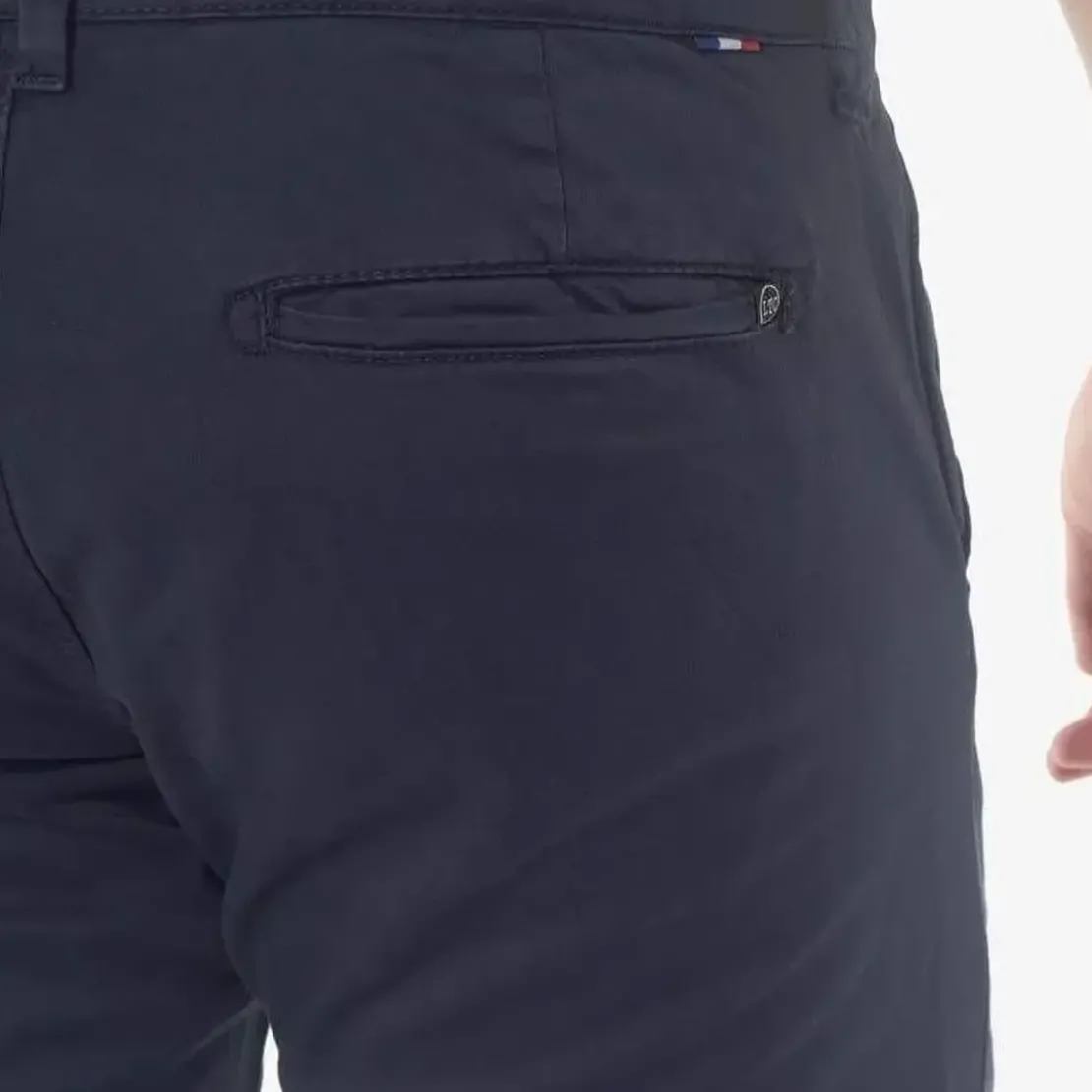 Le Temps des CerisesPantalon chino slim Jas marine blanc en coton
